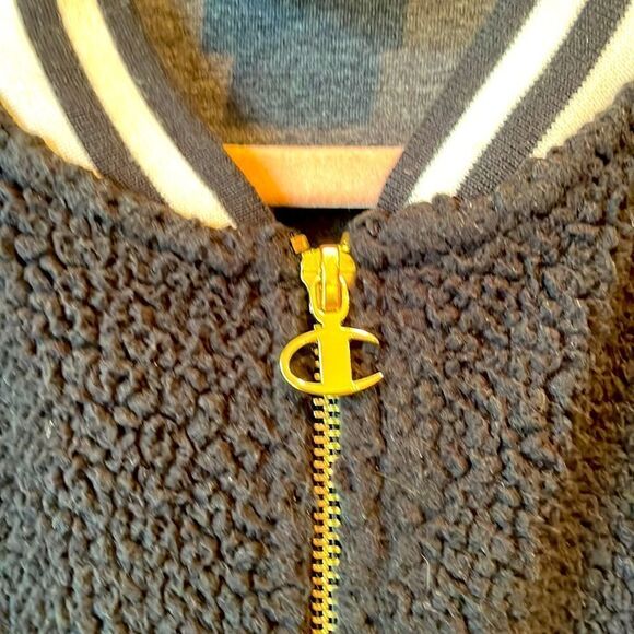 Champion Black Bomber SherpaTeddy Jacket Women's Size S - Picture 5 of 7